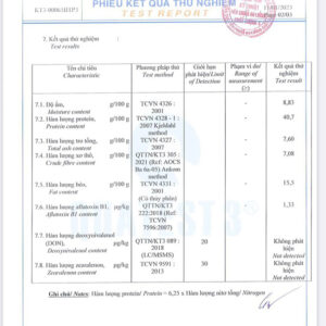 Phiếu kết quả thử nghiệm khô dầu mè ma